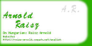 arnold raisz business card